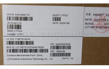 Lenovo 5CB1M46178 C-Cover with keyboard, French, Arctic Grey, Fingerprint, US