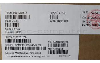 Lenovo 5CB1M46315 C-Cover with keyboard, Italian, Abyss Blue, Backlight, Fingerprint, UK