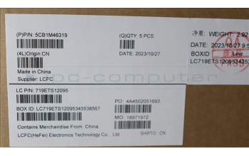 Lenovo 5CB1M46319 C-Cover with keyboard, Nordic, Abyss Blue, Backlight, Fingerprint, UK