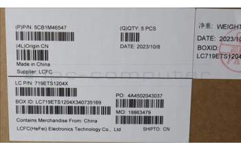 Lenovo 5CB1M46547 C-Cover with keyboard, French, Abyss Blue, Fingerprint, US