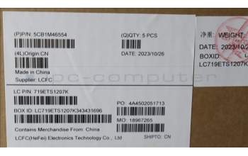 Lenovo 5CB1M46554 C-Cover with keyboard, Nordic, Abyss Blue, Fingerprint, UK