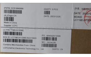 Lenovo 5CB1M46886 C-Cover with keyboard, German, Arctic Grey, Backlight, UK