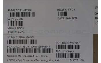 Lenovo 5CB1M46976 C-Cover with keyboard, Czech/Slovakian, Abyss Blue, Backlight, Fingerprint, UK