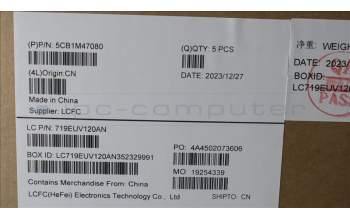 Lenovo 5CB1M47080 C-Cover with keyboard, German, Arctic Grey, Non-Backlight, UK