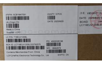 Lenovo 5CB1M47091 C-Cover with keyboard, US English Euro, Arctic Grey, Non-Backlight, US