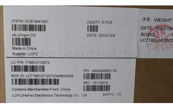 Lenovo 5CB1M47581 C-Cover with keyboard, Belgian, Abyss Blue, Non-Backlight, UK