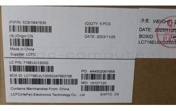 Lenovo 5CB1M47836 C-Cover with keyboard, Nordic, Arctic Grey, Fingerprint, UK