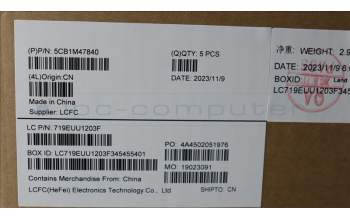 Lenovo 5CB1M47840 C-Cover with keyboard, Spanish, Arctic Grey, Fingerprint, UK