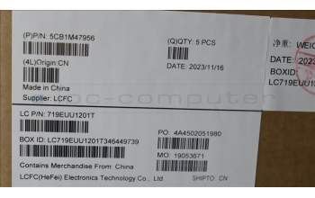 Lenovo 5CB1M47956 C-Cover with keyboard, Italian, Abyss Blue, Fingerprint, UK