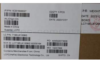 Lenovo 5CB1M48027 C-Cover with keyboard, French, Arctic Grey, Non-Backlight, Non-Fingerprint, US