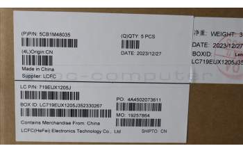 Lenovo 5CB1M48035 C-Cover with keyboard, Belgian, Arctic Grey, Non-Backlight, Non-Fingerprint, UK