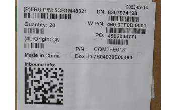 Lenovo 5CB1M48321 LCD Cover, 21KJ, AL, 2.2K, Arctic Grey