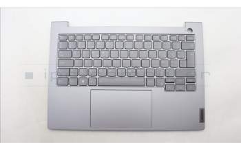Lenovo 5CB1M48326 C-Cover with keyboard, Belgian, Arctic Grey, Backlight, UK