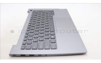 Lenovo 5CB1M48336 C-Cover with keyboard, Greek, Arctic Grey, Backlight, US