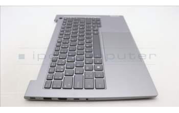 Lenovo 5CB1M48460 C-Cover with keyboard, Belgian, Arctic Grey, Backlight, UK