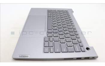 Lenovo 5CB1M48488 C-Cover with keyboard, Ukraine, Arctic Grey, Backlight, US