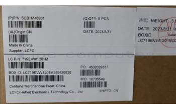 Lenovo 5CB1M48901 C-Cover with keyboard, French, Black, US