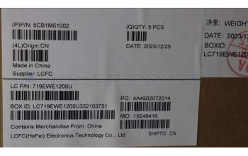 Lenovo 5CB1M51002 C-Abdeckung mit Tastatur, Englisch (GB), Grau, RGB Hintergrundbel