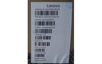 Lenovo 5CB1N61298 C-Cover with keyboard, Spanish, Luna Grey, w/Storm Grey Keycaps, UK