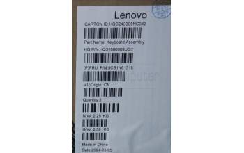 Lenovo 5CB1N61315 C-Cover with keyboard,Nordic,Luna Grey,w/Storm Grey Keycaps