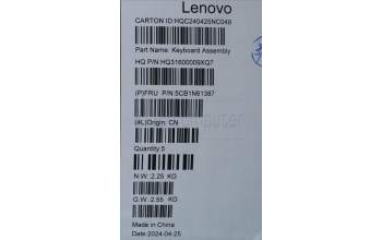 Lenovo 5CB1N61387 C-Cover with keyboard, UK English, Cosmic Blue, w/Grey Keycaps, UK