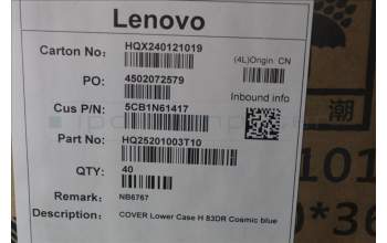 Lenovo 5CB1N61417 COVER Lower Case H 83DR Cosmic blue
