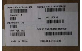 Lenovo 5CB1N61435 C-Cover with keyboard, Spanish, Eclipse Black, White Backlight, UK