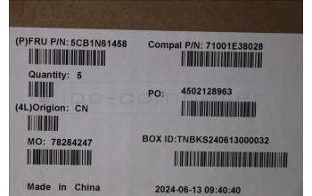 Lenovo 5CB1N61458 C-Cover with keyboard, US English Euro, Eclipse Black, RGB Backlight, US