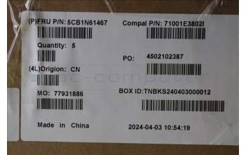 Lenovo 5CB1N61467 C-Cover with keyboard, Spanish, Eclipse Black, RGB Backlight, UK