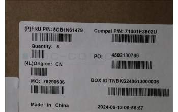 Lenovo 5CB1N61479 C-Cover with keyboard, Slovenian, Eclipse Black, RGB Backlight, UK