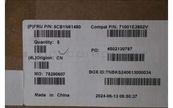 Lenovo 5CB1N61480 C-Cover with keyboard, Switzerland, Eclipse Black, RGB Backlight, UK