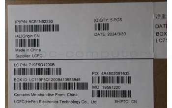 Lenovo 5CB1N62230 C-Cover with keyboard, Greek, Luna Grey, w/puresight pro logo, US