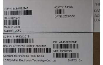 Lenovo 5CB1N62243 C-Cover with keyboard, Switzerland, Luna Grey, w/puresight pro logo, UK