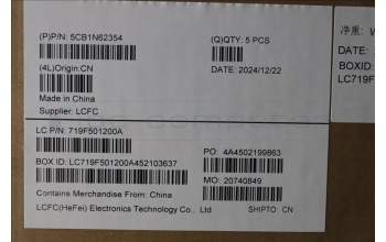 Lenovo 5CB1N62354 C-Cover with keyboard, German, Fingerprint, UK