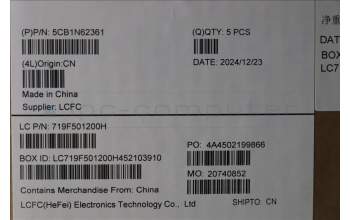 Lenovo 5CB1N62361 C-Cover with keyboard, Switzerland, Fingerprint, UK