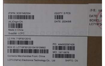 Lenovo 5CB1N62554 C-Cover with keyboard, French, Fingerprint, Forcepad, US