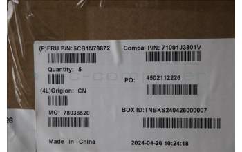 Lenovo 5CB1N78872 C-Cover with keyboard,French,Cloud Grey,Backlight,Fingerprint