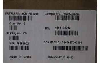 Lenovo 5CB1N78958 C-Cover with keyboard, Spanish, Cloud Grey, Non-Backlight, Non-Fingerprint, UK