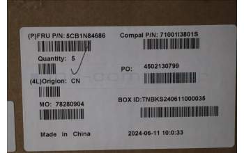 Lenovo 5CB1N84686 C-Cover with keyboard, UK English, Luna Grey, RGB Backlight, UK