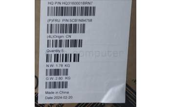 Lenovo 5CB1N84758 COVER UpperCase ASM CZE/SLK H83E3 TT PST