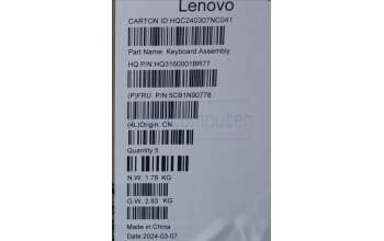 Lenovo 5CB1N90778 C-Cover with keyboard, Greek, Luna Grey, US