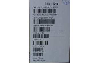 Lenovo 5CB1N90796 C-Cover with keyboard, Portuguese, Luna Grey, UK