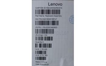 Lenovo 5CB1N90820 C-Cover with keyboard, Belgian, Arctic Grey, UK