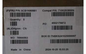 Lenovo 5CB1N90981 C-Cover with keyboard, Portuguese, Cloud Grey, Backlight, Fingerprint, UK