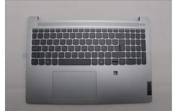 Lenovo 5CB1N90989 C-Cover with keyboard, Belgian, Cloud Grey, Backlight, Fingerprint, UK