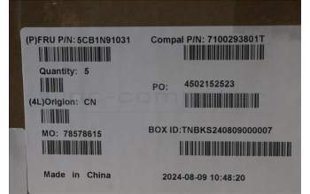 Lenovo 5CB1N91031 C-Cover with keyboard, Slovenian, Cloud Grey, Backlight, Non-Fingerprint, UK