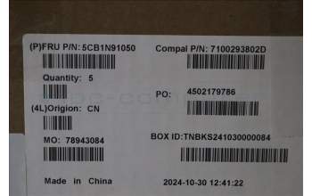 Lenovo 5CB1N91050 C-Cover with keyboard, Spanish, Abyss Blue, Backlight, Fingerprint, UK