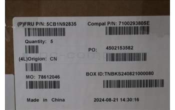 Lenovo 5CB1N92835 C-Cover with keyboard, Switzerland, Cloud Grey, Non-Backlight, Fingerprint, UK