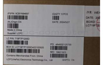 Lenovo 5CB1N94697 C-Cover with keyboard, Spanish, Arctic Grey, Non-Backlight, Non-Fingerprint, UK