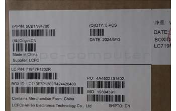 Lenovo 5CB1N94700 C-Cover with keyboard,Portuguese,Arctic Grey,Non_Backlight,Non_Fingerprint